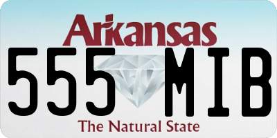 AR license plate 555MIB
