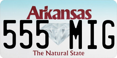 AR license plate 555MIG