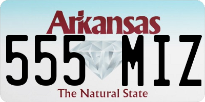 AR license plate 555MIZ
