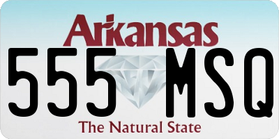 AR license plate 555MSQ