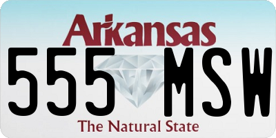 AR license plate 555MSW
