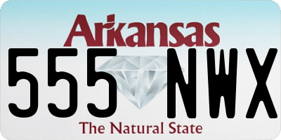 AR license plate 555NWX