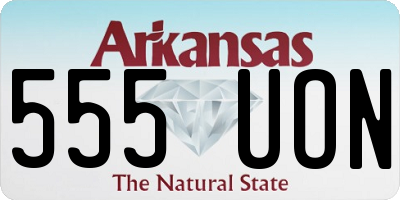 AR license plate 555UON