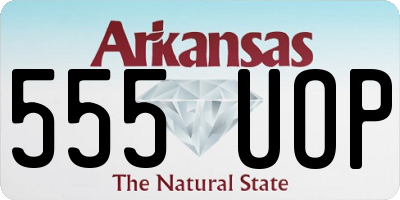 AR license plate 555UOP