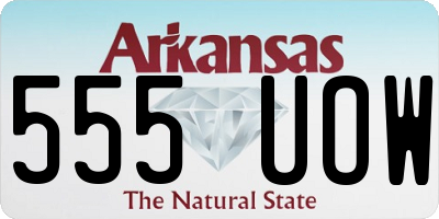 AR license plate 555UOW