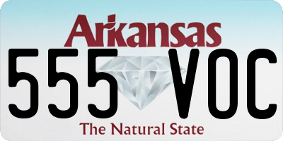 AR license plate 555VOC