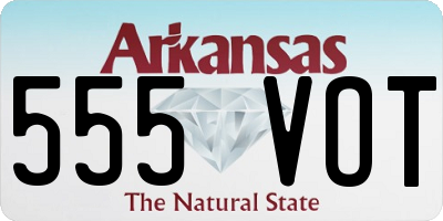 AR license plate 555VOT