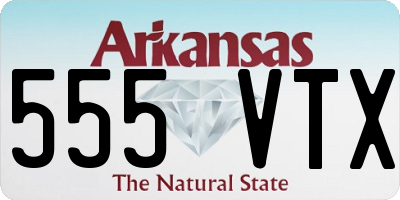 AR license plate 555VTX