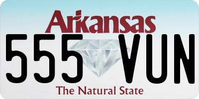 AR license plate 555VUN