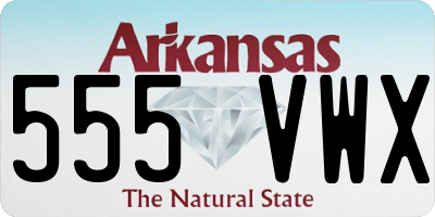 AR license plate 555VWX