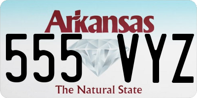 AR license plate 555VYZ