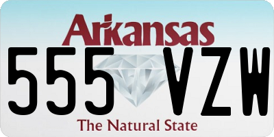 AR license plate 555VZW