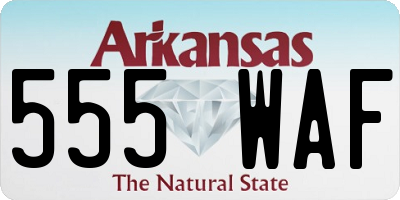 AR license plate 555WAF