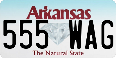AR license plate 555WAG