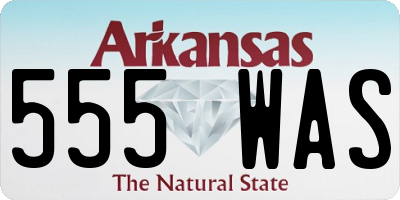 AR license plate 555WAS