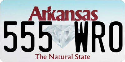 AR license plate 555WRO