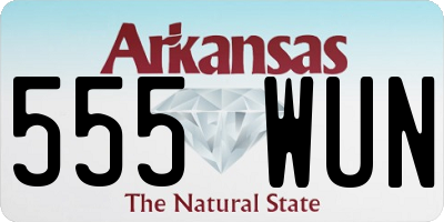 AR license plate 555WUN