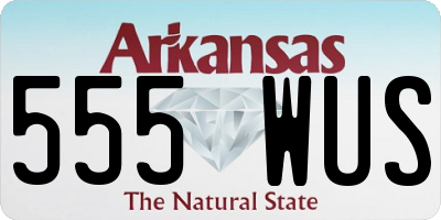 AR license plate 555WUS