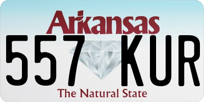 AR license plate 557KUR