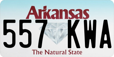 AR license plate 557KWA