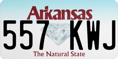 AR license plate 557KWJ