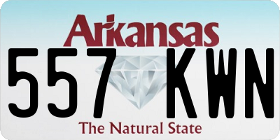 AR license plate 557KWN