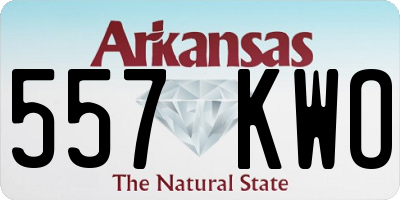 AR license plate 557KWO