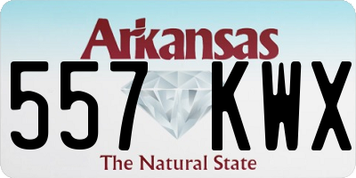 AR license plate 557KWX