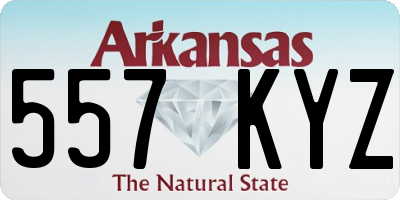 AR license plate 557KYZ