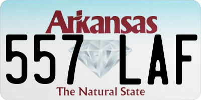 AR license plate 557LAF