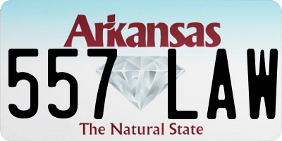 AR license plate 557LAW