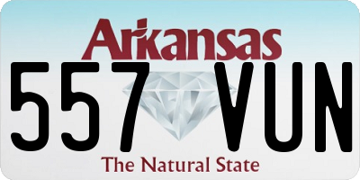AR license plate 557VUN
