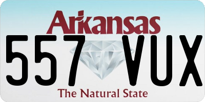 AR license plate 557VUX