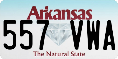 AR license plate 557VWA