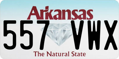 AR license plate 557VWX