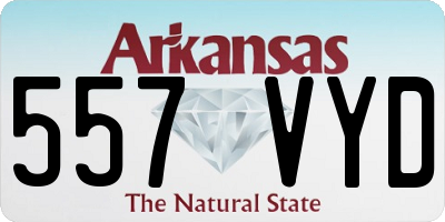 AR license plate 557VYD
