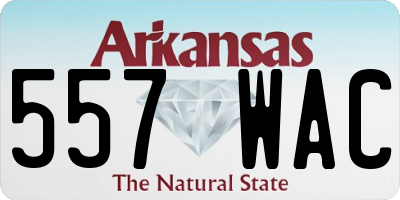 AR license plate 557WAC