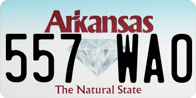 AR license plate 557WAO
