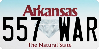 AR license plate 557WAR