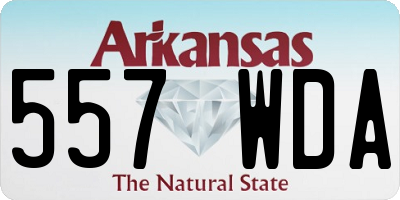 AR license plate 557WDA