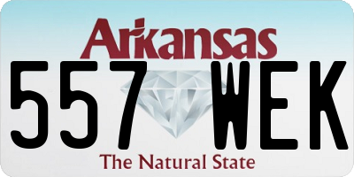 AR license plate 557WEK