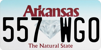 AR license plate 557WGO