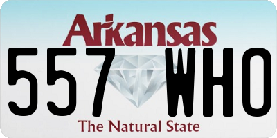 AR license plate 557WHO