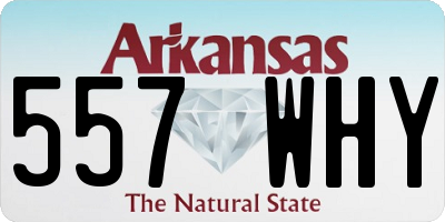AR license plate 557WHY
