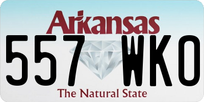 AR license plate 557WKO