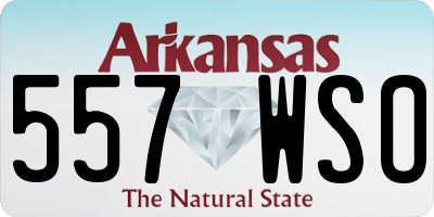 AR license plate 557WSO