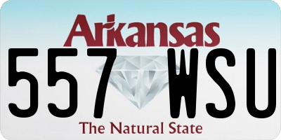AR license plate 557WSU