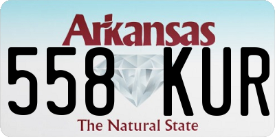 AR license plate 558KUR