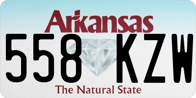 AR license plate 558KZW