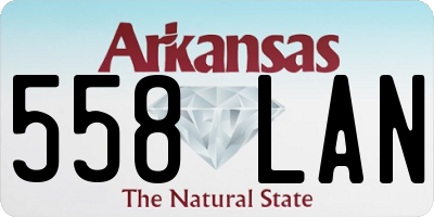 AR license plate 558LAN